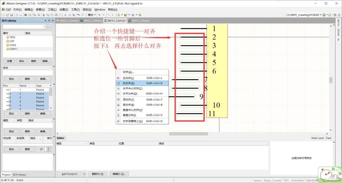 Altium Designer 17 绘制89C51开发板全程实战 第一部分： 原理图部分（二）_AD_28